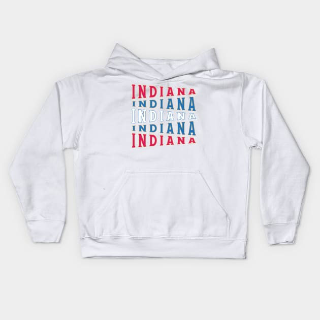 TEXT ART USA INDIANA Kids Hoodie by LAVA-ROMA-NOVA